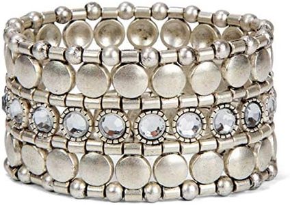 SPUNKYsoul Boho Stretch Bracelet with Gemstones (Silver)