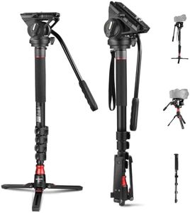 NEEWER Monopiede per fotocamera professionale con piedi, 179 cm, telescopico, portatile, in alluminio, da viaggio, con testa fluida e base rimovibile per fotocamera DSLR, carico massimo 6 kg, GM76