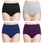 wirarpa Multipack Cotton Knickers for Women High Waisted Underwear , XXX-Large (25-28), Multicolor-4 Pack