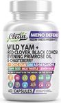 Clean Nutra Wild Yam Root Capsules with Red Clover Black Cohosh Evening Primrose Oil Chasteberry Dong Quai DIM Ashwagandha Grape Seed Extract Milk Thistle Lemon Balm and more Hormone Balance For Women