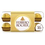 Ferrero Rocher Pralines, Chocolate Gift, Gifts for Women and Men, Chocolate Box, Whole Hazelnut Covered in Milk Chocolate and Nuts, Box of 16 (200g)