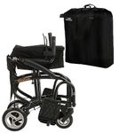 MobiQuip 8kg Travel Wheelchair, Ultra Lightweight, Compact, Folding Wheelchair, Attendant-Propelled, Light Aluminium Frame, Portable Transit Mobility Wheelchair with Carry Bag