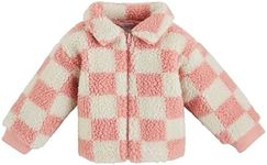 Mud Pie Girls Children Pink Check Sherpa Jacket