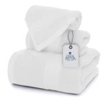 DAN RIVER 100% Luxurious Cotton Bath Towels Set - Premium Quality Pack of 3 - Ultimate Comfort and Absorbency for Bathroom, Luxury Bath Towels Set for Home & Spa (27" x 54"), White