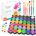 Washable Finger Paint, Shuttle Art 44 Pack Kids Paint Set with 36 Colors Toddler Paints(30ml, 1oz) for Toddlers, Paint Brushes, Finger Paint Paper Pad, Palette, Non Toxic Paint for Kids Art & Craft