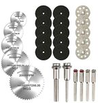 DIY Crafts Pack of 25 Pcs, Multi Pack Of Combo Kit, Cutting Discs for Rotary Tool Diamond Metal Wood Cutting Wheels, HSS Circular Saw Blades, 1/8" Shank Re(Pack of 25 Pcs, Multi Pack Of Combo Kit)