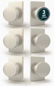 Mega Handles Laura Dummy Door Knob - 6 Pack Heavy Duty Dummy Door Knobs, Non-Turning Satin Nickel Door Knob for Closet & French Doors, Single Side, Fits All Standard Doors - Satin Nickel