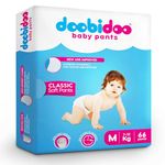 Doobidoo Classic Baby Diaper Pants with High Absorbency, Anti-Leak Side Cuffs, Cottony Bubble Soft, Rash-Free, Medium Size (M) 7-12 Kg, Pack of 1, 66 Count