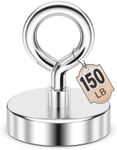 FINDMAG Neodymium Fishing Magnet, 150 LBS Pulling Force Strong Magnet with Lifting Eye-Bolt, Rare Earth Magnet Fishing for Retrieving Items in Lake, Beach, Security Tags Removal Tool, 1.42"(36mm)