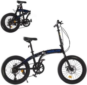 LSLIFE 20 Inch Folding Bike for Adult, 7-Speed Folding Bicycle for Women Men Teens Lightweight Aluminium Frame Foldable Bike Easy Folding City Bicycle (Classic, Blue)