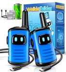 Walkie Talkies for Kids Rechargeable, Exssary Toys for 3 4 5 6 Year Old Boys Walkie Talkies 3-6 Year Old Boy Gifts Outdoor Toys for Kids 3-5 Birthday Gifts for Kids Walkie Talkie Camping Blue