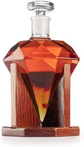 Diamond Decanter For Whiskey, Liquor, Scotch, Rum, Bourbon, Vodka, Tequila Decanter, The Wine Savant 750ml - Gifts For Men & Women Clear
