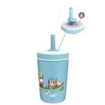 Zak Designs Bluey Kelso Toddler Cups for Travel or at Home, 12oz Vacuum Insulated Stainless Steel Sippy Cup with Leak-Proof Design is Perfect for Kids (Bluey, Bingo, Grandad Mort)