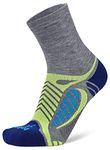 Balega Unisex's Ultralight Lightweight Performance Crew Athletic Running Socks (1 Pair) Men and Women, Grey Heather/Royal Blue, M