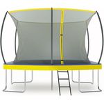 ZERO GRAVITY Ultima 5 Rectangular Barrel Trampoline in 3 Sizes. High Specification with Safety Enclosure Netting and Ladder (12ft x 8ft Barrel)