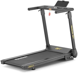Reebok i-Run 5.0 Folding Treadmill with Powerful 2.0HP Peak Motor, 15kph Top Speed, 12-Level Power Incline & Compact Footprint, No Assembly Required. Zwift & Kinomap Compatible, Cushioned Running Deck