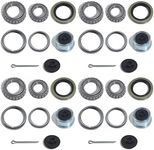 iBroPrat 4 Sets 3500 LB Boat Trailer Axle Bearing Kits, L68149 L44649 Bearing Kits, 171255TB/10-19 Grease Seals, 1.98" Dust Covers and Rubber Plugs, Cotter Pins for #84 Spindle