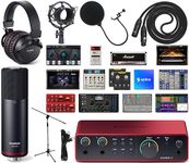 Focusrite Scarlett 2i2 Studio 4th Gen USB Audio Interface Full Recording Bundle with Exclusive Creative Software Kit with Scarlett Headphones and Condenser Microphone with XLR Cable & Shock Mount