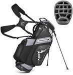 UNIHIMAl 14-Way Golf Stand Bag, PU Leather Golf Bag for Men & Women with Plush Top, 10 Pockets（Including Magnetic Pocket, Cooler Bag）& Adjustable Shoulder Strap