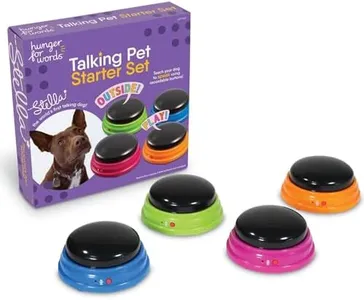 Hunger for Words Talking Pet Starter Set - 4 Piece Set Recordable Buttons for Dogs, Talking Dog Buttons, Teach Your Dog to Talk, Talking Pet, Dog Training Games, Dog Buttons for Communication