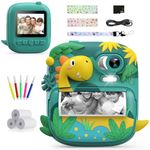 Kids Camera Instant Print, CAMCLID 2.4 Inch Screen Camera for Kids Dinosaur Children Digital Camera with 32GB Card & 3 Rolls Paper, Christmas Birthday Gift Toys for Boys Girls 3-12 Age (Green)