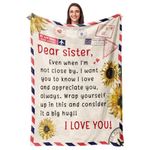 Craftique Sister Birthday Gifts, Sister Gifts from Sister, Mother's Day, Valentines, Christmas Day Gifts for Sister, Dear Sister Throw Blanket, 60 * 50 inches (Beige)