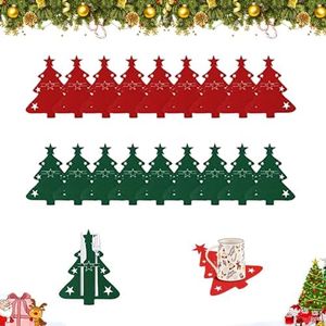 Smavles Soporte para Cubiertos Navideños, 18Pcs Cubiertos de Plata de Navidad Decoración de Mesa Navidad Bolsita para Portacubiertos Árbol de Navidad Titulares Cuchillo Tenedores Vajilla Bolsas Funda