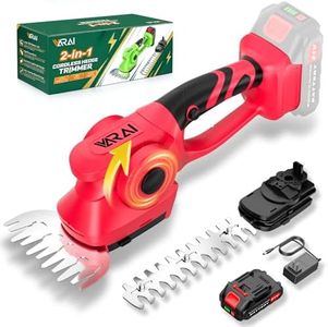 2-in-1 600W Cordless Hedge Trimmer, 21V Battery Operated Trimmer for Bush & Grass, Lightweight Garden Trimmer for Home Use