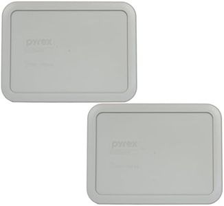 Pyrex Rectangular 3 Cup (750ml) Plastic Storage Cover (2, Grey)