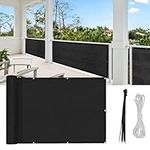 SUNJULY Garden Privacy Screen,0.9x5m Privacy Netting, Weatherproof and Uv-Proof Privacy Fence Screening with Drawstrings and Ties, Garden Screens Suitable for Balconies and Garden Terraces