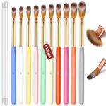 Nail Art Brushes Set,10pcs Nail Art Tool Set Nail Art Design Pen Painting Tools Fingernail Brush Nail Cleaning Brush for Acrylic Application Acrylic Powder 3D Nail Carving Nail Art Brushes Set