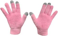 Eurow Moisturizing Gloves with Aloe Infused and Touch Screen Fingers, Durable and Reusable, Pink, 1 Pair