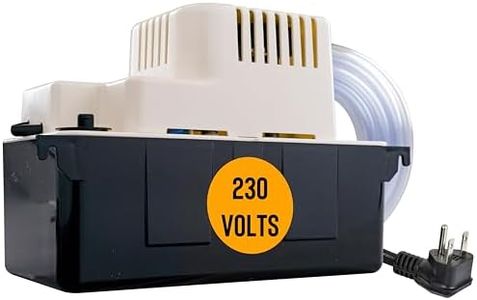 Little Giant VCMA-20ULST 230 Volt, 80 GPH, 1/30 HP Automatic Condensate Removal Pump for HVAC/Refrigeration Systems/Dehumidifiers with Overflow Detection Switch and 20-Foot Tubing, White/Black, 554461