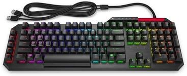 HP Omen Sequencer Gaming Keyboard, Anti-Ghosting Function with Rollover To N Buttons, Optical-Mechanical Blue Switches 0.2 Ms Response Time, Dedicated LED for Each Button, Black