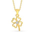 LeCalla Sterling Silver Cubic Zirconia Four Leaf Clover Necklace Pendant for Women Teen