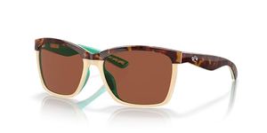 Costa Del Mar Anaa Sunglasses, Retro Tortoise/Cream/Mint, Copper 580P Lens