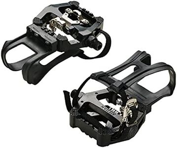 PROVO 1 Par Pedales de Bicicleta estática de 9/16 Pulgadas con Clip y Correas para Punta, Pedales de Ciclismo Nylon, Pedal híbrido para Bicicletas de Gimnasio de Interiores y Bicicletas de Spinning