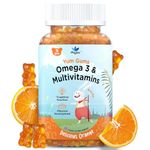 Physis Kids Vitamins & Omega 3 Gummies | Toddler Vitamins Age 2+ | Immunity Development Cognition | Children’s Multivitamins | Kids Gummies | 30 Natural Orange Soft Chews | Yum Gum Hero Rudy Roo