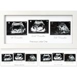 Sonogram Picture Frame - Trio Ultrasound Picture Frames For Mom To Be Gift - Baby Ultrasound frame - Pregnancy Announcements Sonogram frame - Baby Nursery Decor, Pregnant Mom Gifts (Alpine White)