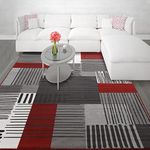 BY COCOON 8'x10' Area Rugs | Washable Area Rugs for Living Room Rugs for Bedrooms Tapis Salon Carpet for Living Room Carpet for Bedroom Rug Living Room Carpet Washable Rug (240 Cm x 310 Cm Red Rug)