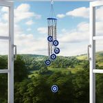 Shubhanjali Evil Eye Wind Chimes for Home Positive Energy 27 Inch Turkish Wind Chime for Wall Hanging Decoration Items for Living Room Entrance Outdoor Balcony Housewarming Gifts for Women