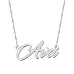 UMAGICBOX Personalized Silver Name Necklace Ava - Customizable Engraved Stainless Steel Pendant for Women - Unique Gift for Birthdays, Anniversaries, Graduations, and Valentine's Day