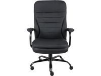 Boss Office Products B991-CP Heavy Duty Double Plush LeatherPlus Chair with 350lbs Weight Capacity in Black