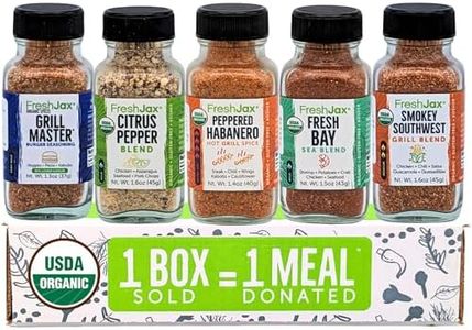 FreshJax Grill Seasoning Gift Set | 5 Sampler Sized Organic Grilling Spices | Grilling Christmas Gifts for Men | BBQ Grill Spices and Seasoning Sets Packed in a Giftable Box