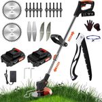 21V Cordless Strimmer Battery Lawn Trimmer with 2Ah Battery and Charger, Lawn Edge Trimmer, Electric Battery Trimmer for Trimming Grass Grass, Hand Lawn Mower, Edge Trimmer, Brush Cutter