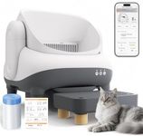 Automatic Cat Litter Box Self Cleaning for Cats, Litiere Pour Chat Autonettoyan, Large Top Entry Smart Litter Box with APP Control, Pedal Mat, Bags,15-Day Odor-Free,Robot Box Safe for Cat,Low Noise