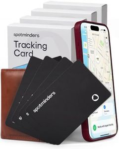 SPOTMINDERS Apple MFI Certified Wallet Tracking Card Black 4-Pack - Works with Apple Find My Rechargeable Tracker IP68 Waterproof 0.07in Slim iPhone Item Finder Smartcard for Luggage Tags Purse Keys