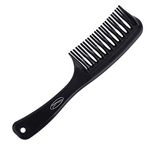 Fine Lines - Detangling Comb with Unique Intertwined Teeth - Hair Detangling and Shower Comb Great for Afro, Wet or Curly Hair, Thick Plastic Black antistatic comb