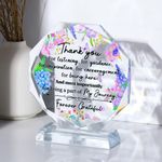 Movdyka 5.3" Crystal Thank You Gifts for Teachers Family Members Glass Ornament Ideas for Women Friends Colleagues Appreciation Thank You Plaque Presents for Nurse Manager Desk Decor