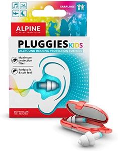 Alpine Pluggies - Filtered Earplugs for Kids & Small Ear Canals - 25dB - Certified Multi-Purpose Kids Ear Protection - Age 5-12 - Comfortable Hypoallergenic Kids Earplugs